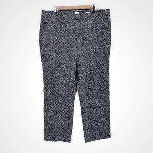 Gap Slim Crop Pant size 14R Black White Print